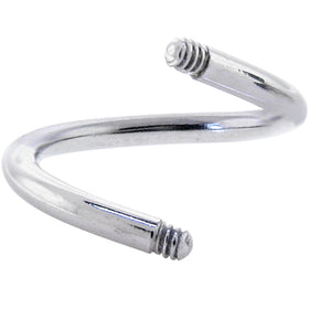 14G Threaded 316l Stainless Steel Spiral Twist Shaft 7/16