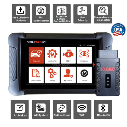 YOUCANIC UCAN-II Pro OBD2 Scanner — tablet scanner product shot