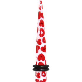 2G Lovely Red Heart Acrylic Ear Taper