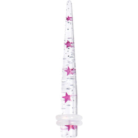 4G Clear Acrylic Glitter Purple Star Confetti Taper