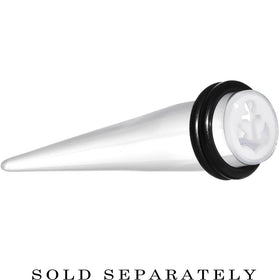00G Clear White Acrylic Set Sail Nautical Anchor Taper