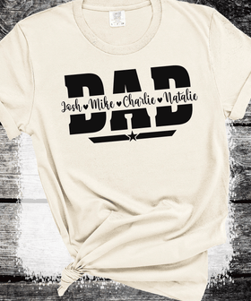 Comfort Colors® Custom Dad Shirt with Kid Names, Father's Day Gift, New Dad Tshirt, Personalized Dad T-Shirt, Custom Kids Names Shirt, Fathers Day Shirt