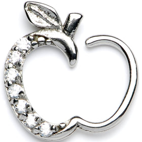 16G 3/8 Clear CZ Gem Tasty Treat Right Apple Closure Ring