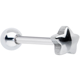 Simple Star Top Barbell Tongue Ring