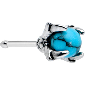 20G 1/4 Blue Turquoise Claw Hand Halloween Nose Bone