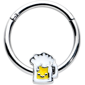 16G 3/8 Sweet Happy Beer St Patricks Hinged Segment Ring