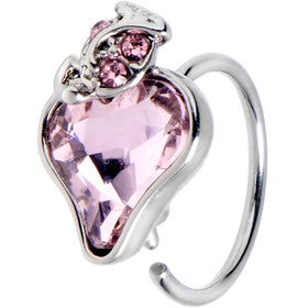 20G 5/16 Pink Gem Strawberry Love Nose Hoop