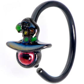 20G 5/16 Black Red Eye Witch Hat Nose Hoop