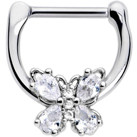 16G 5/16 Clear Gem Baroque Beauty Butterfly Cartilage Clicker