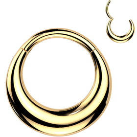 16G 5/16 Gold Tone Simplicity Thick Precision Hinged Segment Ring