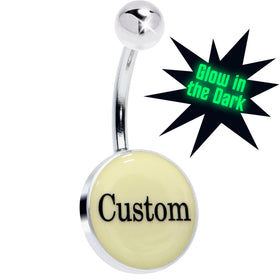 Custom Glow in the Dark Personalized Name Dangle Belly Ring