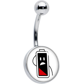 Battery Empty Belly Ring by Onyx O