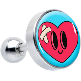16G 1/4 Heartbreak Bandaged Heart Cartilage Tragus Earring by Onyx O
