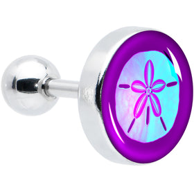 16G 1/4 Purple Nautical Sand Dollar Cartilage Tragus Earring by Onyx O