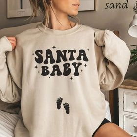 Christmas Pregnancy Announcement Sweatshirt – Santa's Little Secret Holiday Top