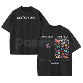 God's Plan Unisex Washed T-Shirt – Vintage Christian Graphic Tee, Faith-Based Streetwear