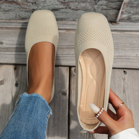 Flying Woven Mesh Shallow-Mouth Women’s Shoes