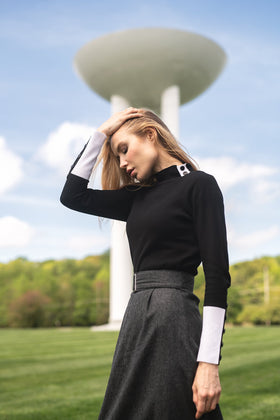 BELTED WOOL A SKIRT