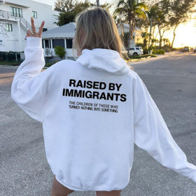 Raised By Immigrants Hoodie – Proud Daughter, Dreamer & Mexican Culture Statement Piece, Funny Graphic Pullover