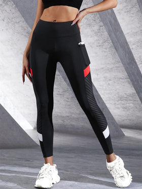 đź–¤ Colorblocked Mesh High-Waist Yoga Leggings with Side Pockets