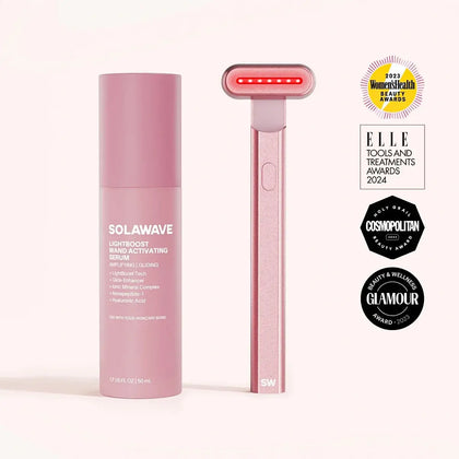 Solawave 4-in-1 Red Light Therapy Wand & Activating Serum Kit — main product shot