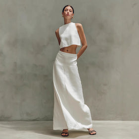 Women's Sleeveless Slimming Maxi Dress Two-Piece Set