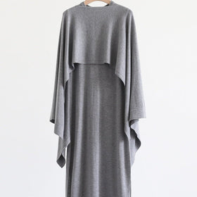 French-Style Two-Piece with Draped Poncho (MS310)