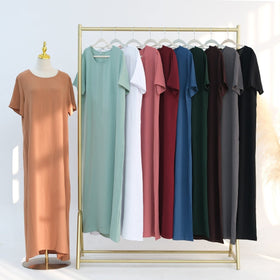 Ice Silk Crinkle Basic Dress(MA392)