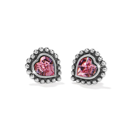 KADOU BOUTIQUE Brighton Shimmer Heart Mini Post Earrings — main product shot