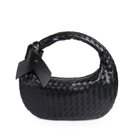 MAC168 Simple And Sstylish Woven Leather Handbag(No bow)