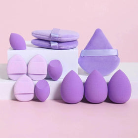 12 Piece All Purpose Makeup Sponge Set with Loose Powder