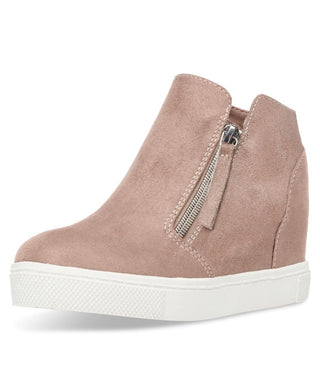 Steve Madden Caliber Girls' Taupe Wedge Sneakers