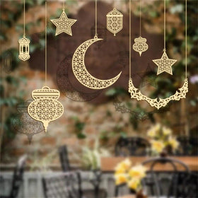 MR020 Wooden Ramadan & Eid Mubarak Decoration