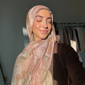 Watercolour Floral Printed Hijab (MH103)