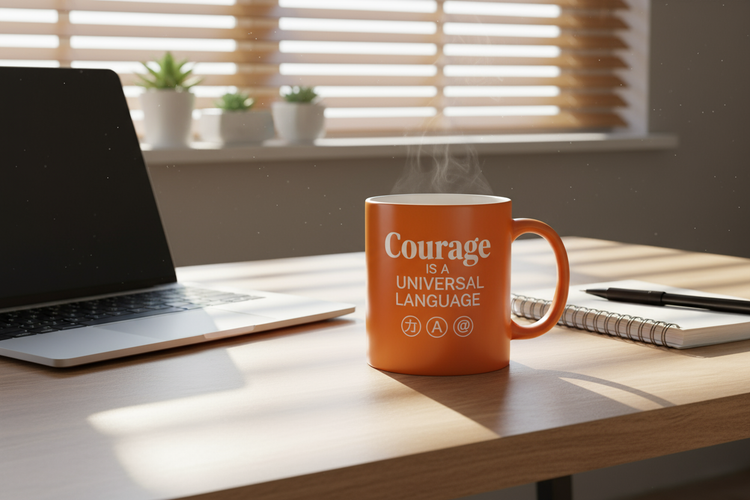 Tristan's Treehouse · Courage mug + journal pair — the gift architecture