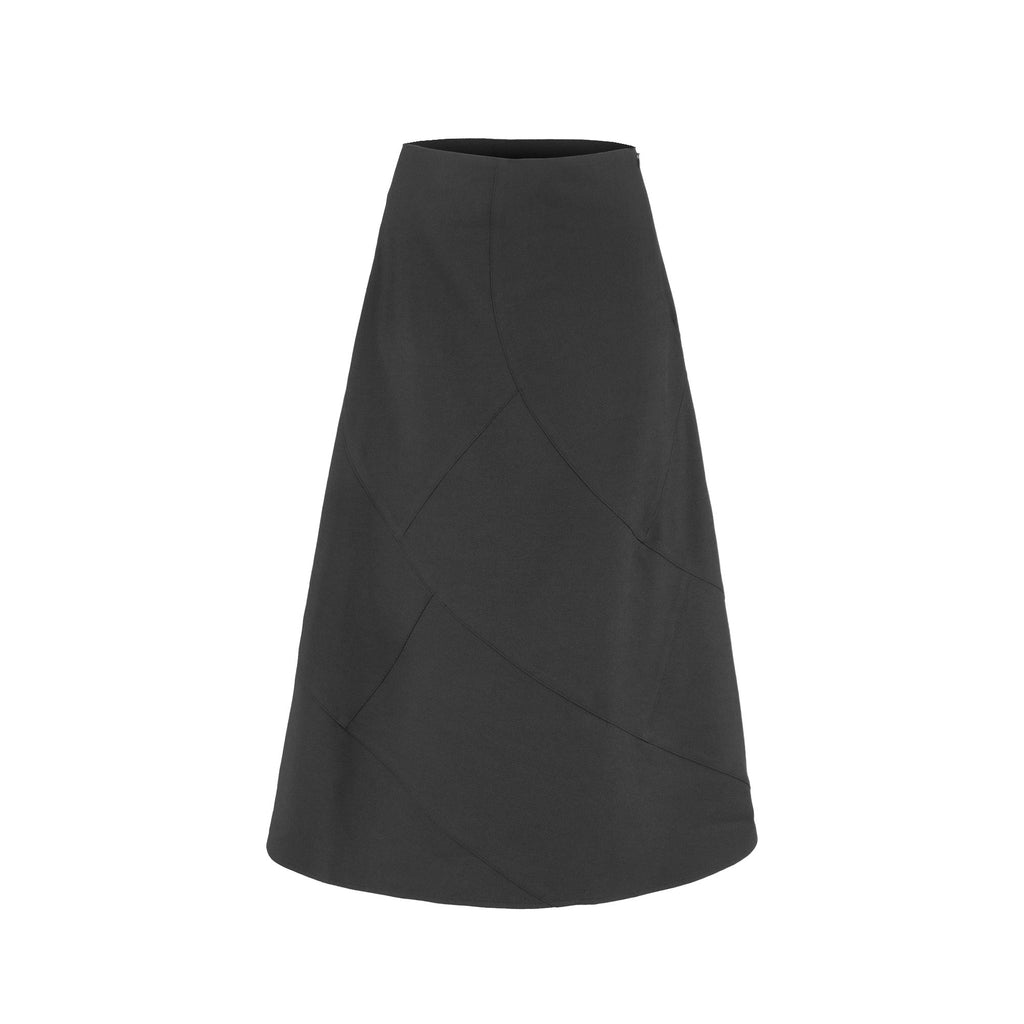 profile-nyc WOOL SEAM SKIRT — back view