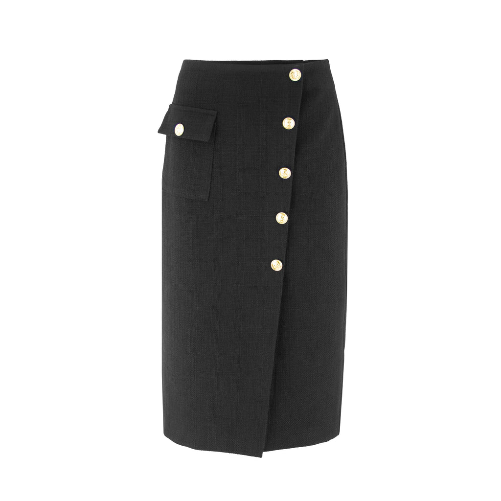 profile-nyc profile-nyc WOOL BUTTON SKIRT — side view