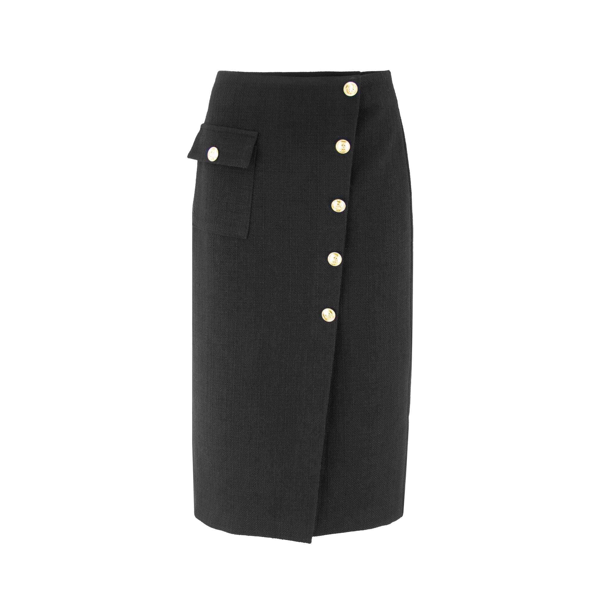 profile-nyc profile-nyc WOOL BUTTON SKIRT — side view