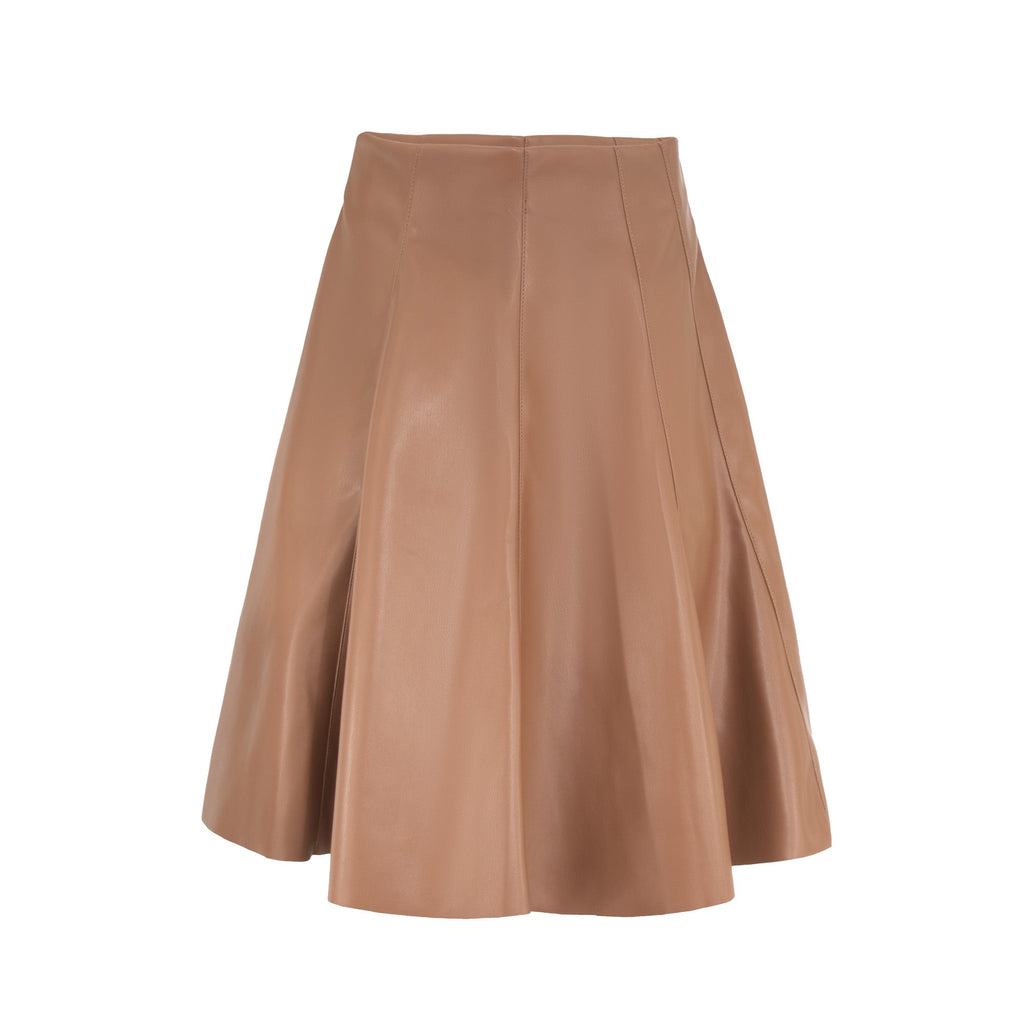 profile-nyc LEATHER PLEATED SKIRT — side view
