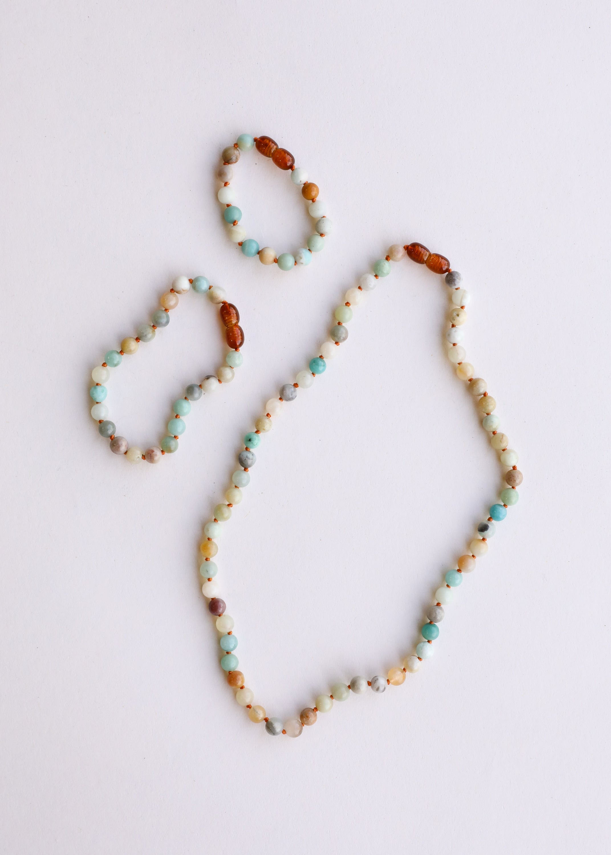 CanyonLeaf Natural Amazonite Gemstone || Beaded Necklace — lifestyle worn / used context