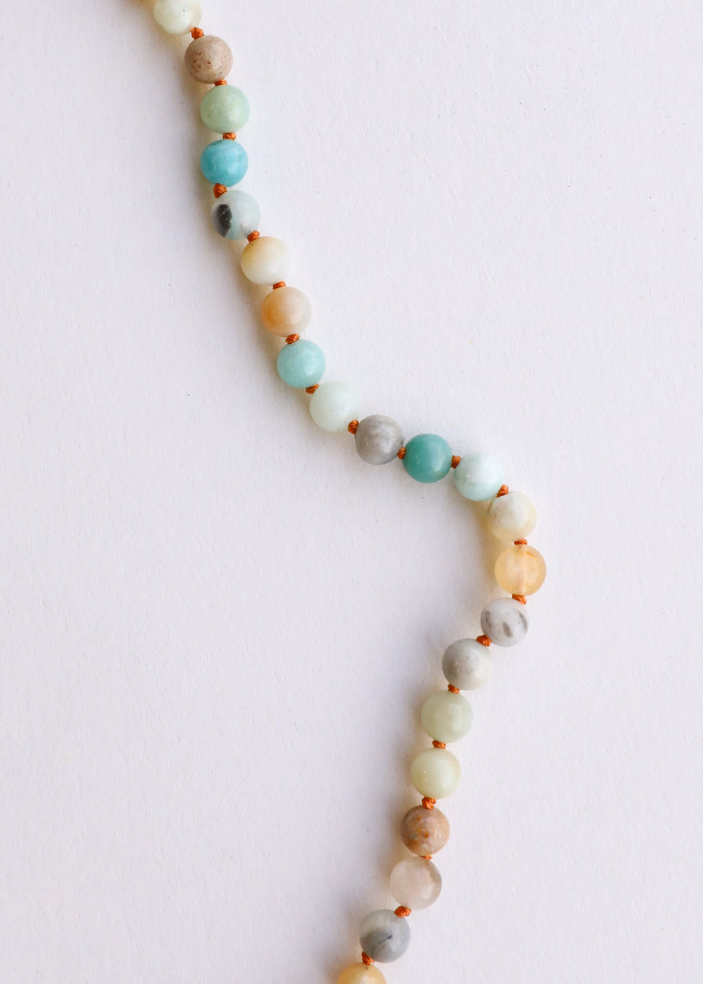 CanyonLeaf Natural Amazonite Gemstone || Beaded Necklace — construction detail