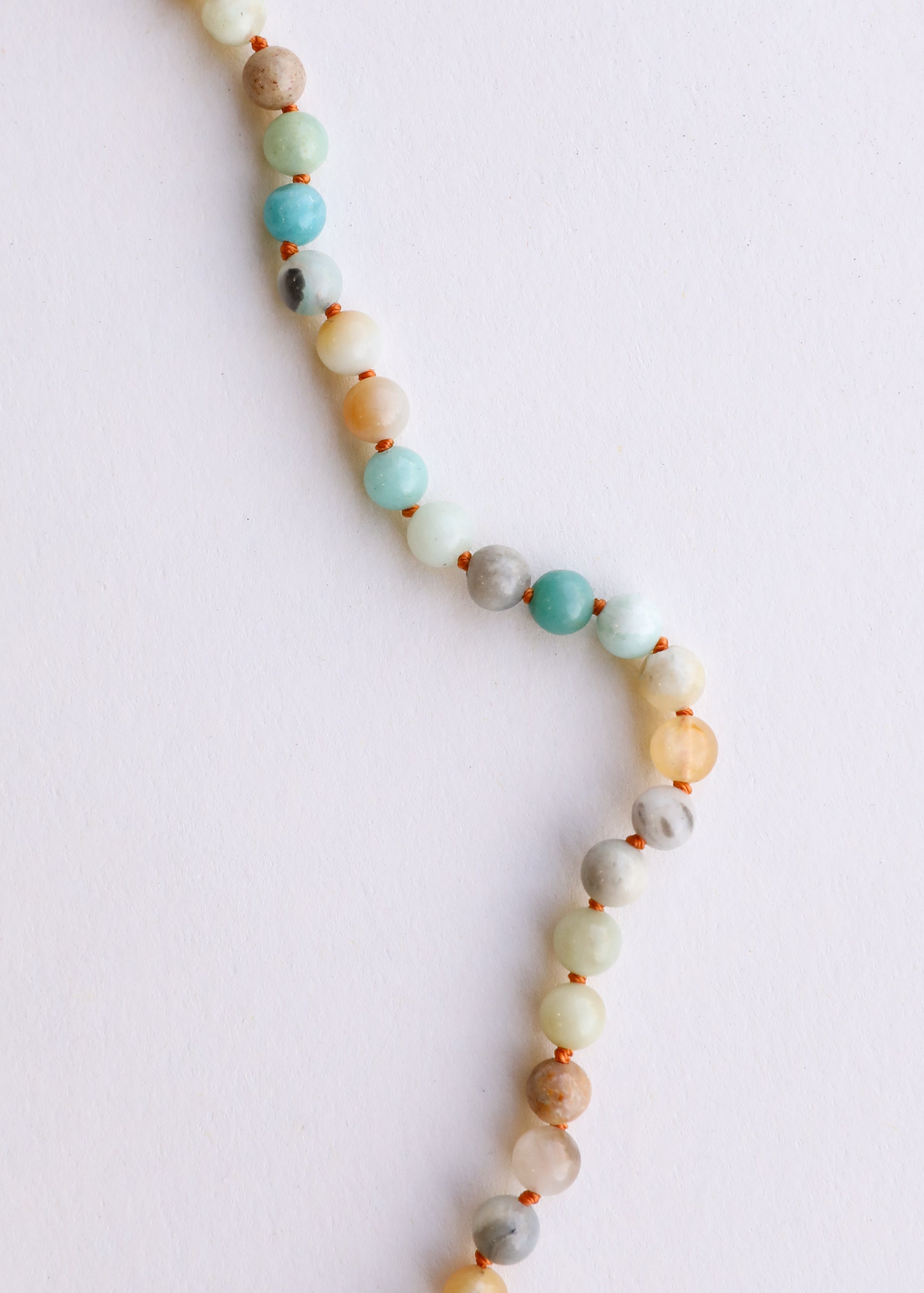 CanyonLeaf Natural Amazonite Gemstone || Beaded Necklace — construction detail