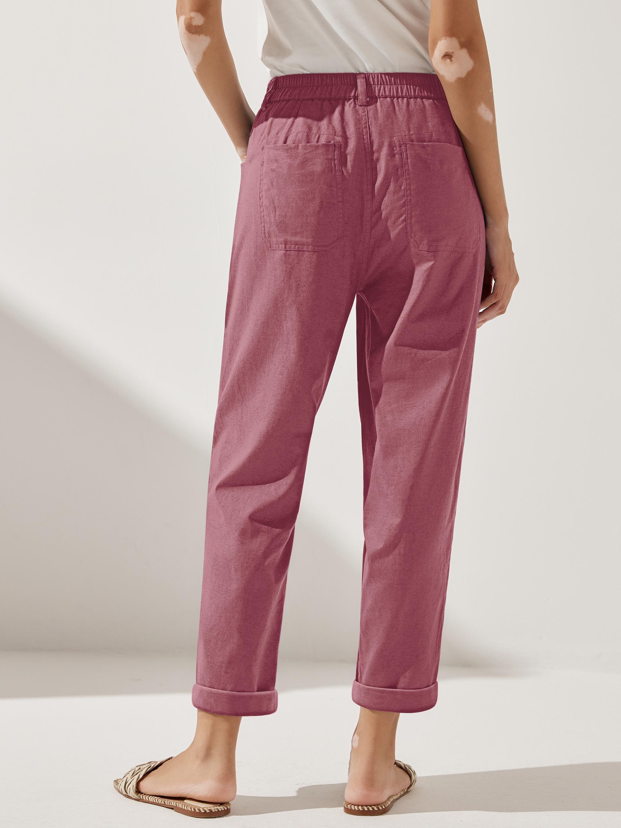 LINTICO LINTICO Linen Simple Button Fly Trousers HEIDI — bottoms-pants-linen blend category context