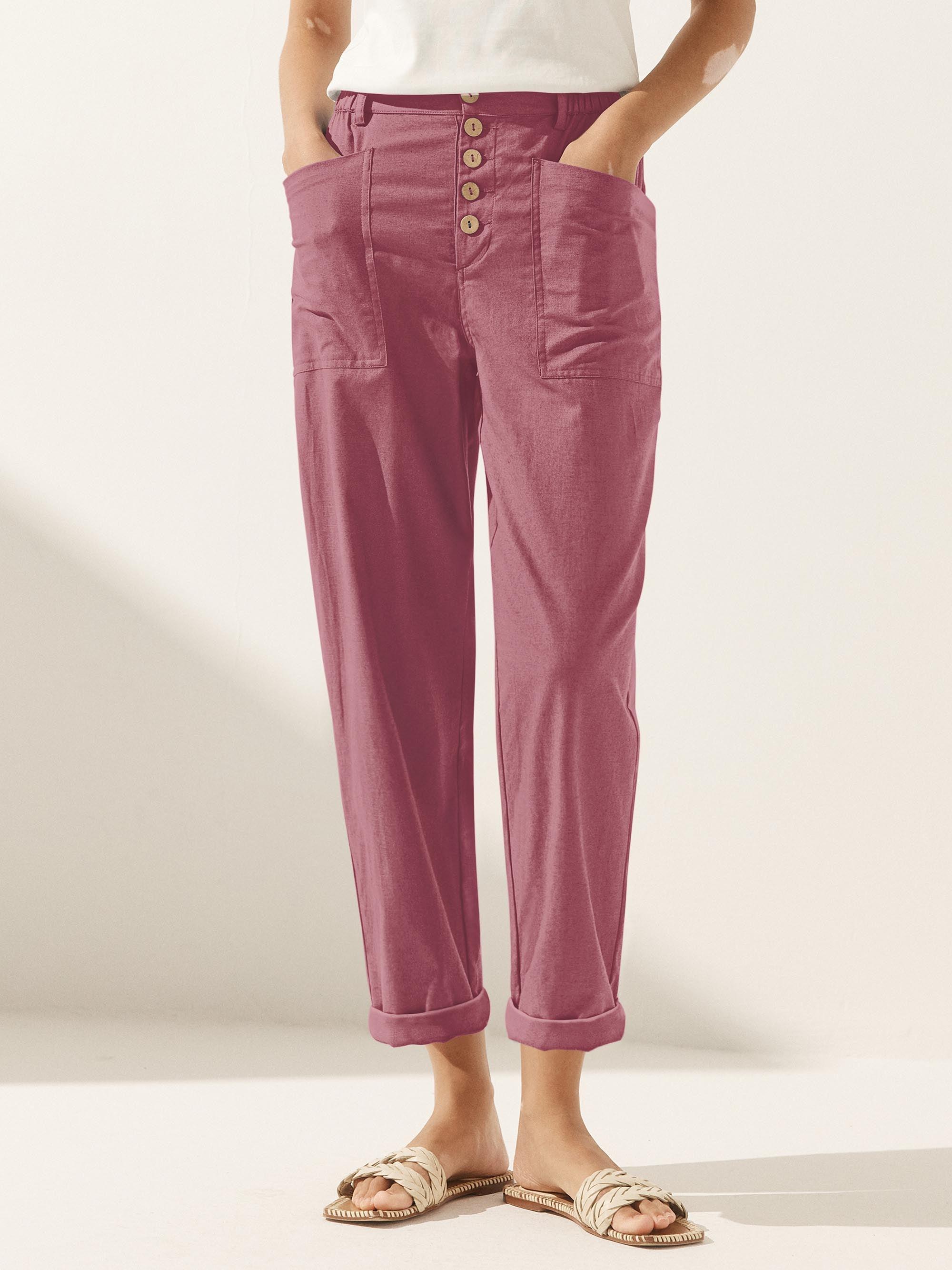 LINTICO Linen Simple Button Fly Trousers HEIDI — feature highlight