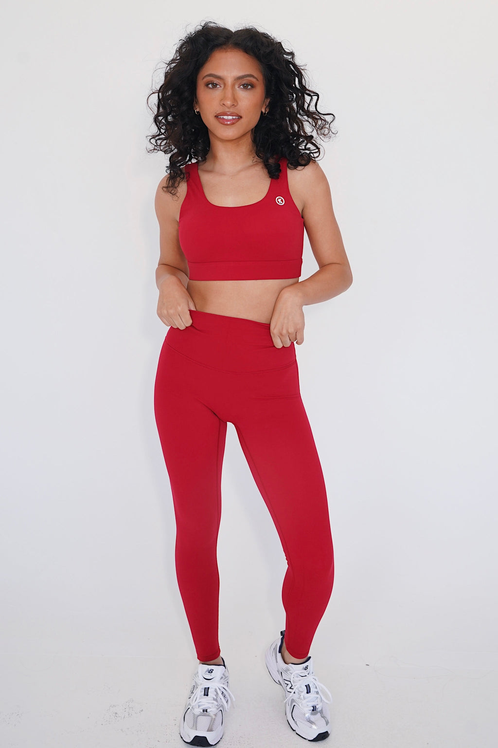 KIMITH BRAND I am Beautifully Radiant Quick Dry Red Yoga Legging — in-use photo