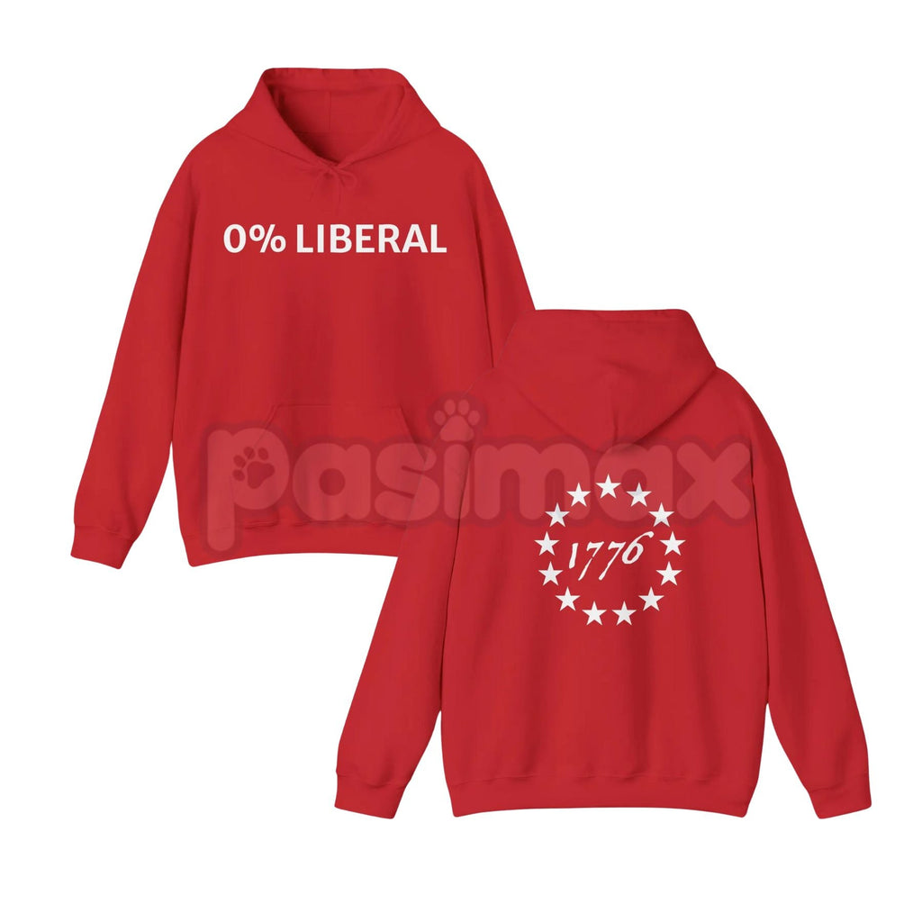 Pasimax "0 Lib" Funny Dad Christmas Gift Hoodie – Sarcastic Conservative Humor Pullover, Anti-Liberal Statement Gear, Unisex 