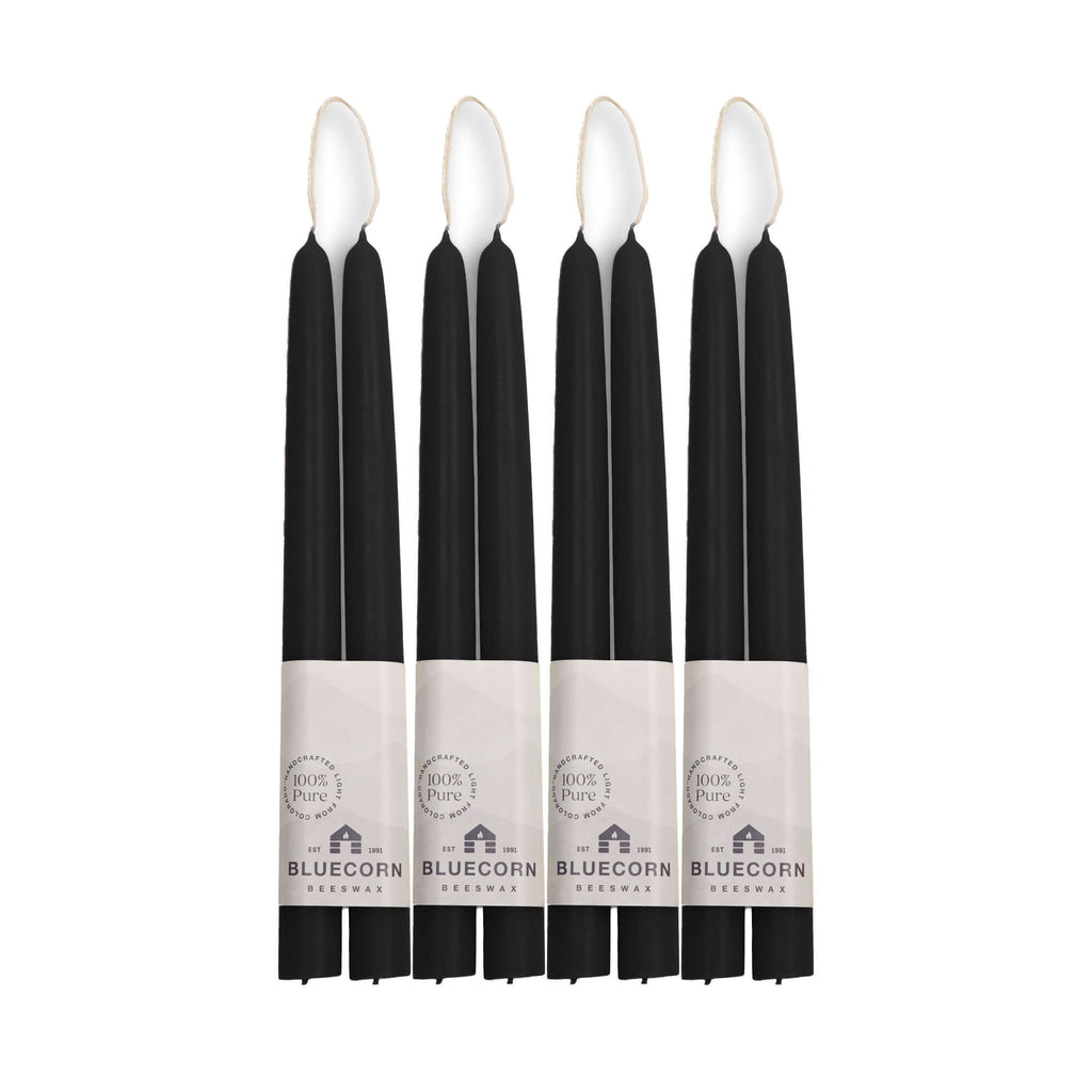 Bluecorn Candles Hand-Dipped Beeswax Taper Candles - Bulk 4-Pair Bundle — size reference