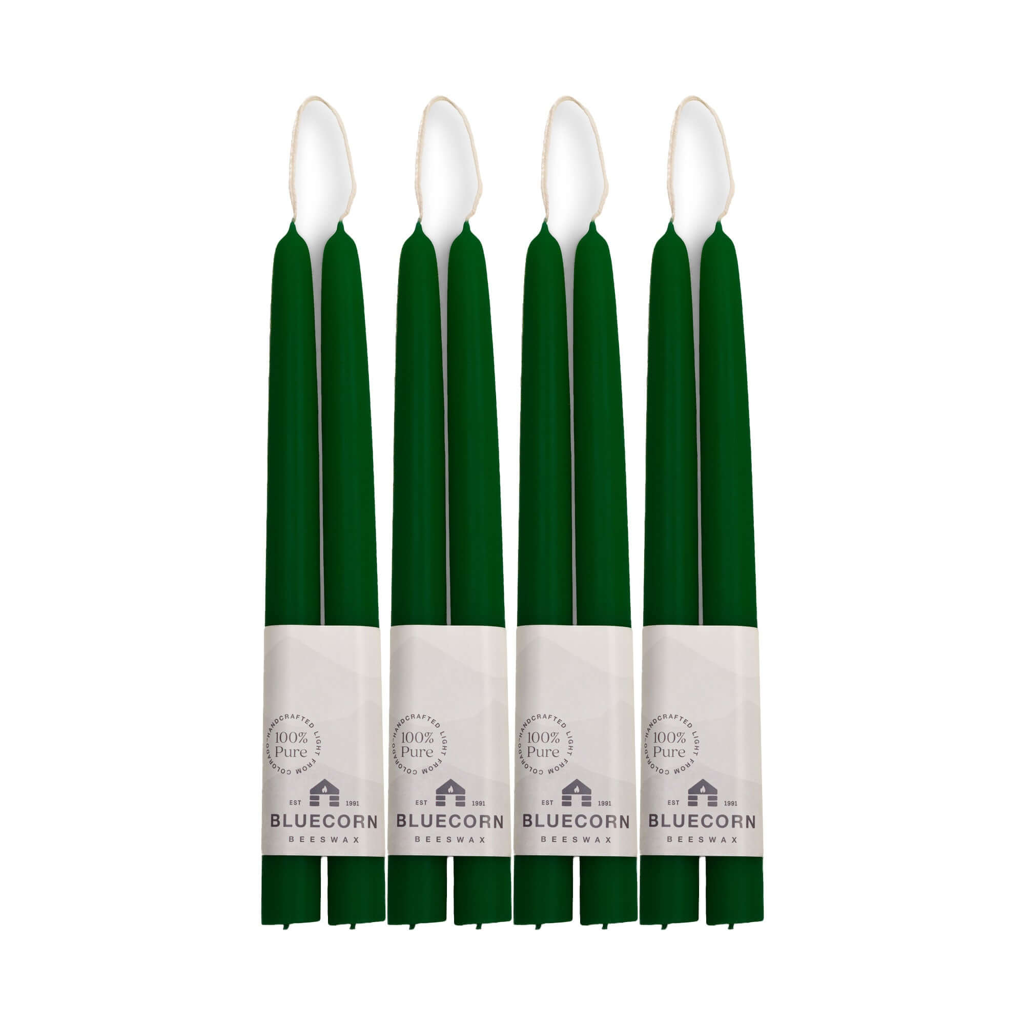 Bluecorn Candles Hand-Dipped Beeswax Taper Candles - Bulk 4-Pair Bundle — main product shot