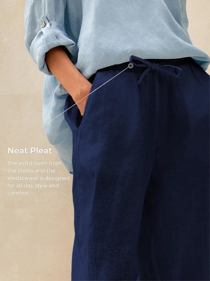 LINTICO 100% Linen Classic Pants LYON — feature highlight