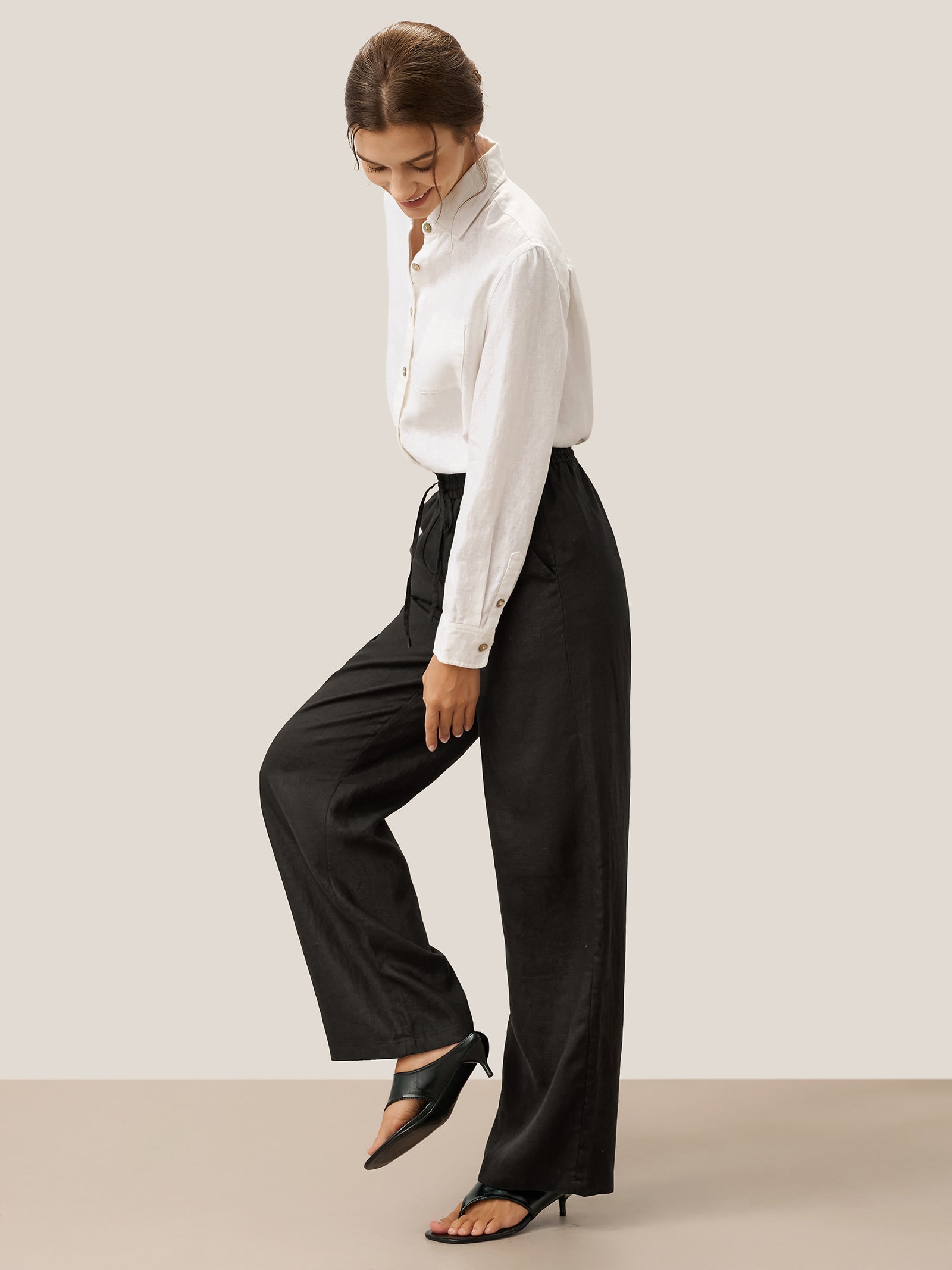 LINTICO 100% Linen Classic Pants LYON — comparison shot
